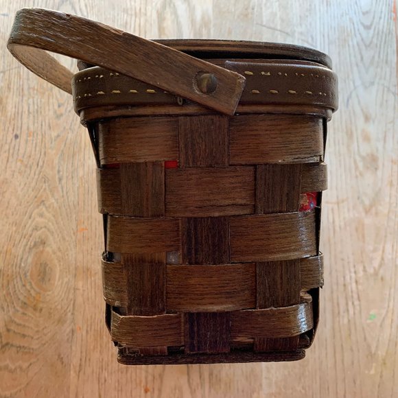 Vintage - Caro Nan - Basket Purse Painted Mushrooms Ladybug - Picture 9 of 15